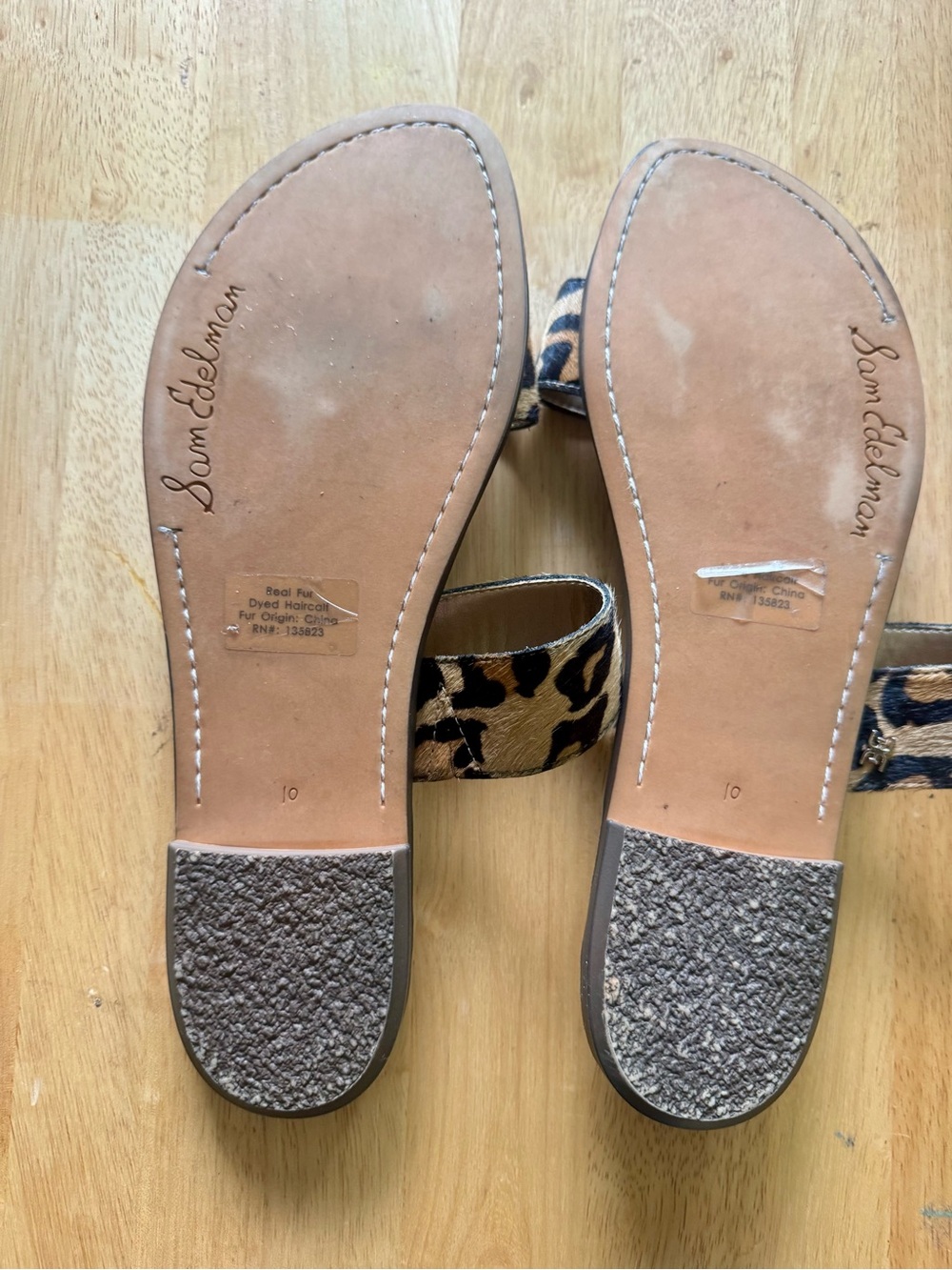 Leopard Print Double Strap Slide Sandals - Picture 4 of 4